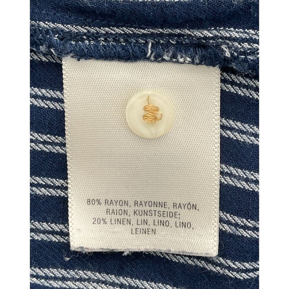 Anthropologie Maeve Clotille Navy & White Striped Off-the-Shoulder LS Top Sz 4 - Picture 8 of 10